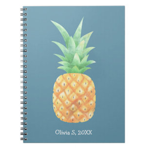 Minimalist Golden Pineapple Personalized Notebook