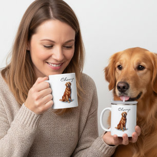 Minimalist Golden Retriever Art Mug