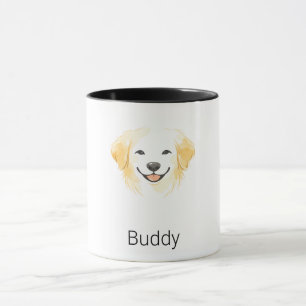 Minimalist Golden Retriever Dog Custom Name Mug