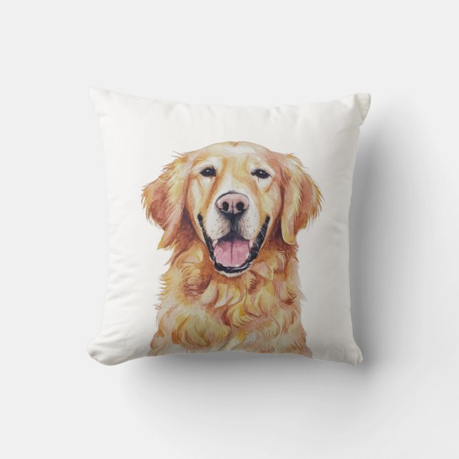 Minimalist Golden Retriever Dog Inspired  Throw P Cushion (Front)