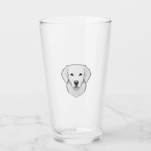 Minimalist Golden Retriever Glass