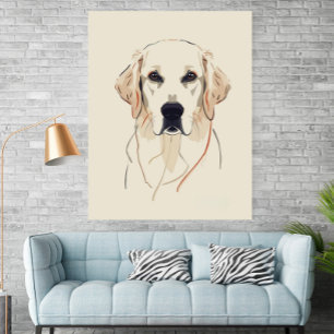 Minimalist Golden Retriever Line Art Poster