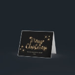 Minimalist Golden Sparkle Lights Black Christmas Holiday Card<br><div class="desc">Feel free to contact me if you need any help or new item. I respond soon.</div>