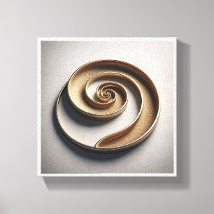 Minimalist Golden Spiral - Modern Geometric 3D Rel Canvas Print