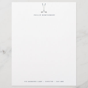 Minimalist Golf Clubs Personalized Custom Letterhead
