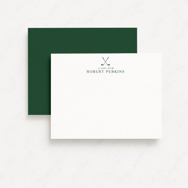 Minimalist Golf Green Stationery Note Card (Creator Uploaded)