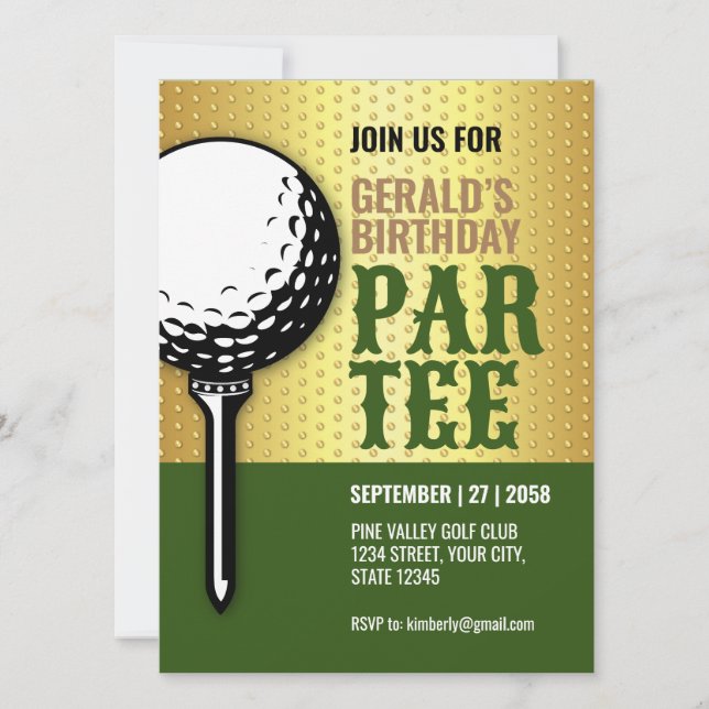 Minimalist Golf Party Design Design Invitation (Front)