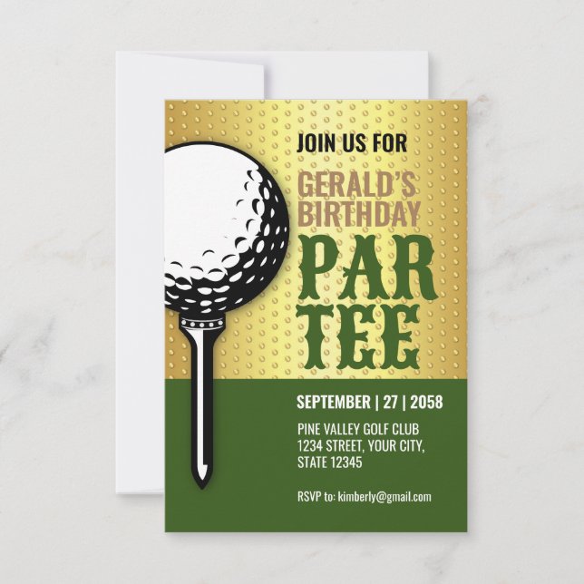 Minimalist Golf Party Design Design Invitation (Front)