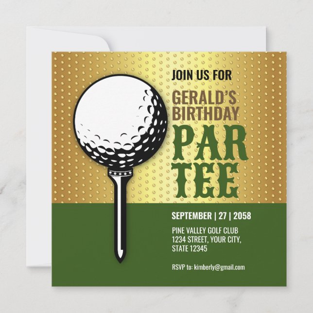 Minimalist Golf Party Design Design Invitation (Front)