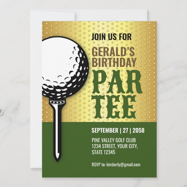 Minimalist Golf Party Design Design Invitation (Front)