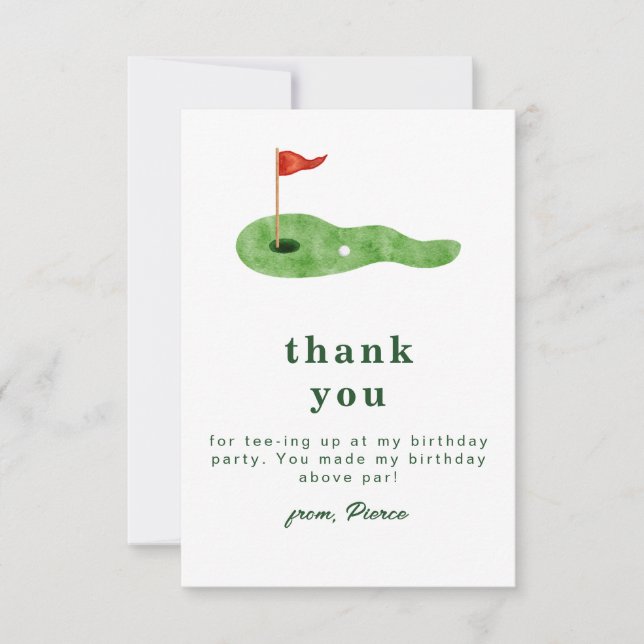 Minimalist Golf Thank You Card (Front)