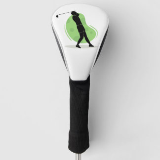 Minimalist Golfer Silhouette Design Golf Head Cover