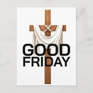 Minimalist Good Friday Design with Cross Symbol Holiday Postcard