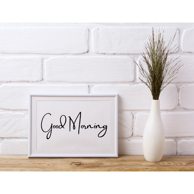 Minimalist "Good Morning"  Simple Black Typography Poster (Creator Uploaded)