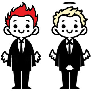 Minimalist GOOD OMENS Character Angel And Devil T-Shirt