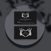 Minimalist Goth Skeleton Baby Shower Diaper Raffle