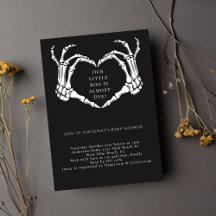 Minimalist Goth Skeleton Hands Baby Shower 