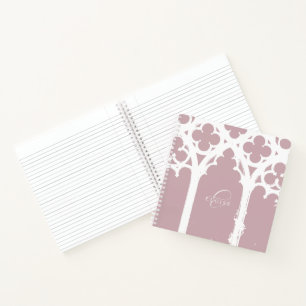 Minimalist Gothic Window Calligraphy Pale Pink Notebook