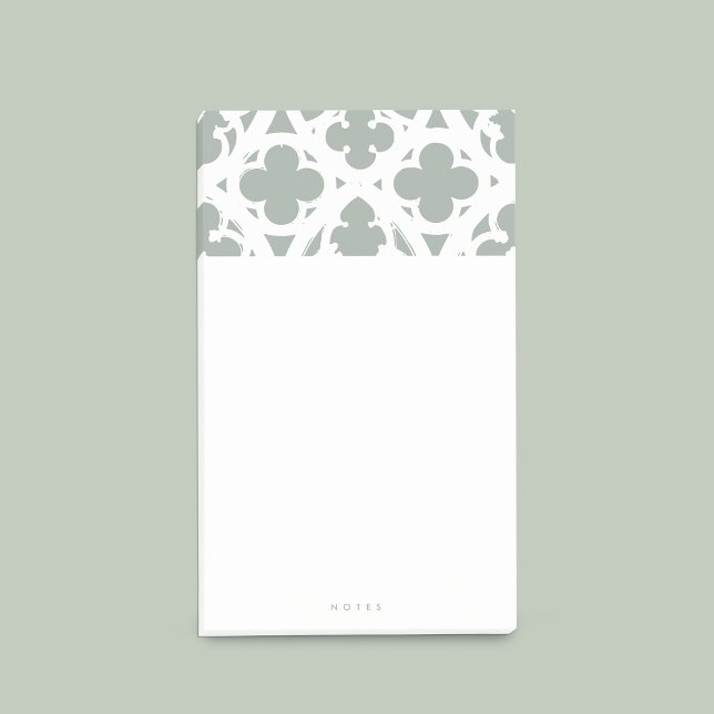 Minimalist Gothic Window Calligraphy Pale Sage Post-it Notes (Creator Uploaded)