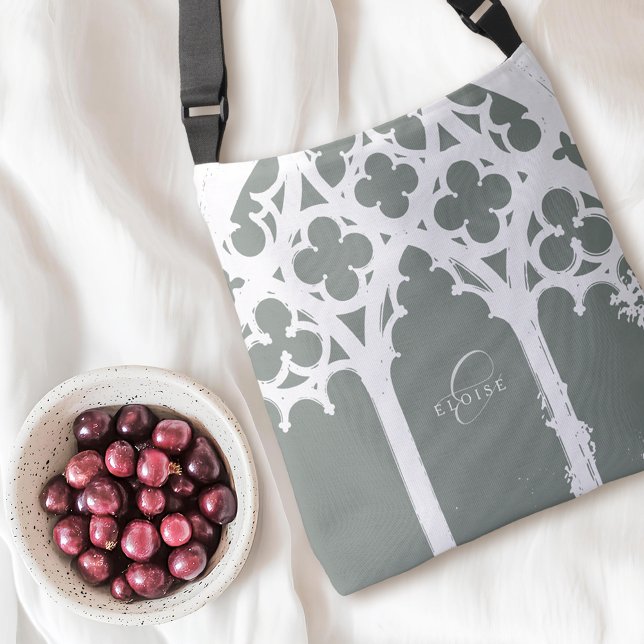 Minimalist Gothic Window Calligraphy Sage Crossbody Bag (Creator Uploaded)