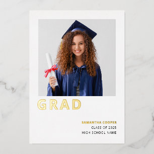 Minimalist Grad 2024 Real Gold Foil Announcement