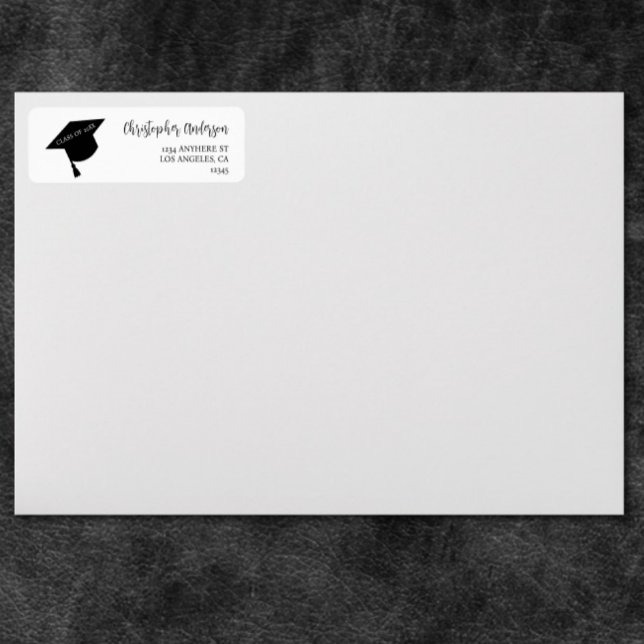 Minimalist Grad Cap Black & White Graduation (Creator Uploaded)