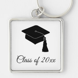 Minimalist Grad Cap Class of 2018 Key Ring