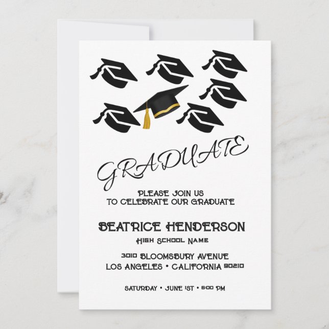 Minimalist Grad Party Invitation (Front)