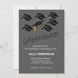 Minimalist Grad Party Invitation