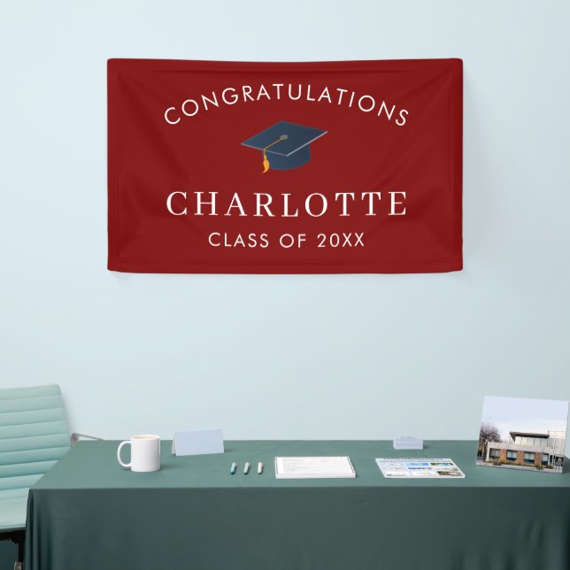 Minimalist Graduate Cap & Custom Name Banner (Tradeshow)