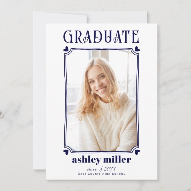 Minimalist GRADUATE Class Of 2025 graduation photo Invitation (Front)
