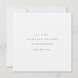 Minimalist Graduate Photo Announcement Card
