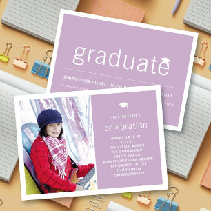 Minimalist Graduate Photo Simple Graduation Party Invitation