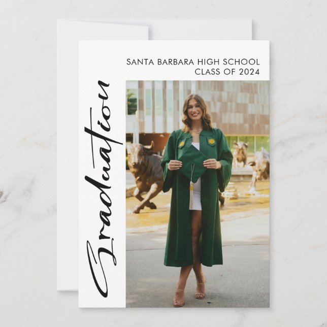 Minimalist Graduation Announcement, Multiple Photo Invitation (Front)