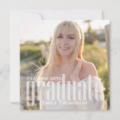 Minimalist Graduation Modern Elegant Two Photo Invitation (Front)