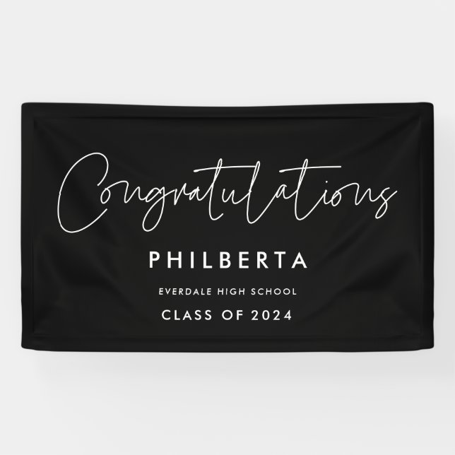 Minimalist Graduation party Congratulations Banner (Horizontal)