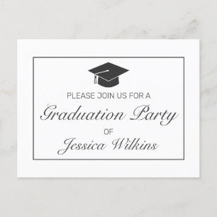 Minimalist Graduation Party Invitation Postcard