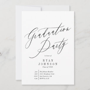 Minimalist Graduation Party Script Invitation