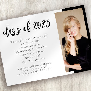 Minimalist Graduation Photo Announcement