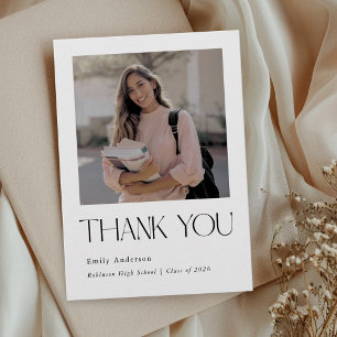 Minimalist Graduation Photo Thank You Card