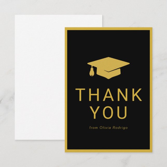 Minimalist Graduation Thank You Card for Friends (Front/Back)