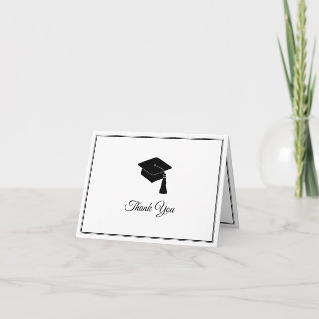 Minimalist Graduation Thank You Greeting Card (Front)