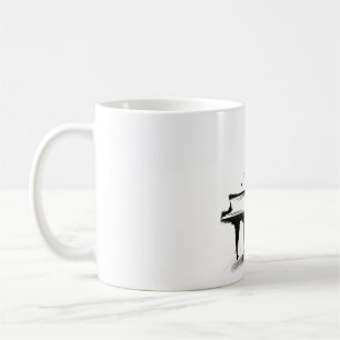 Minimalist Grand Piano Sketch Music Coffee Mug