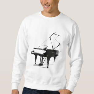 Minimalist Grand Piano Sketch Music Hoodie