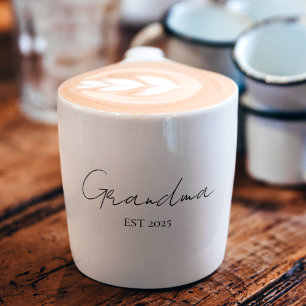 Minimalist Grandma EST 2025   Custom Grandpa Gift Espresso Cup