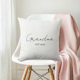 Minimalist Grandma EST 2025 Personalised Gift Cushion