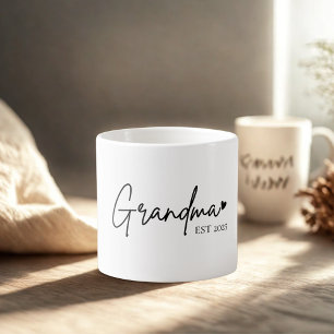 Minimalist Grandma EST   New Grandma Gift Espresso Cup