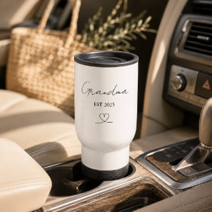 Minimalist Grandma EST Year Custom Travel Mug
