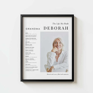 Minimalist Grandma Life Story Poster