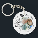 Minimalist Grandson Custom Gifts Key Ring<br><div class="desc">This birthday greeting design is created for a grandson and is especially suited for teenagers and young adults rather than small children. It can be given by grandparents, parents, uncles, aunts, or anyone celebrating a grandson or a person who is like a grandson. The design features a modern minimalist layout...</div>